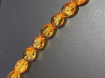 Yellow Crackle Glass 8x6mm Beads