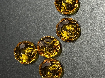 8mm Yellow Faceted Round Crystal Bead